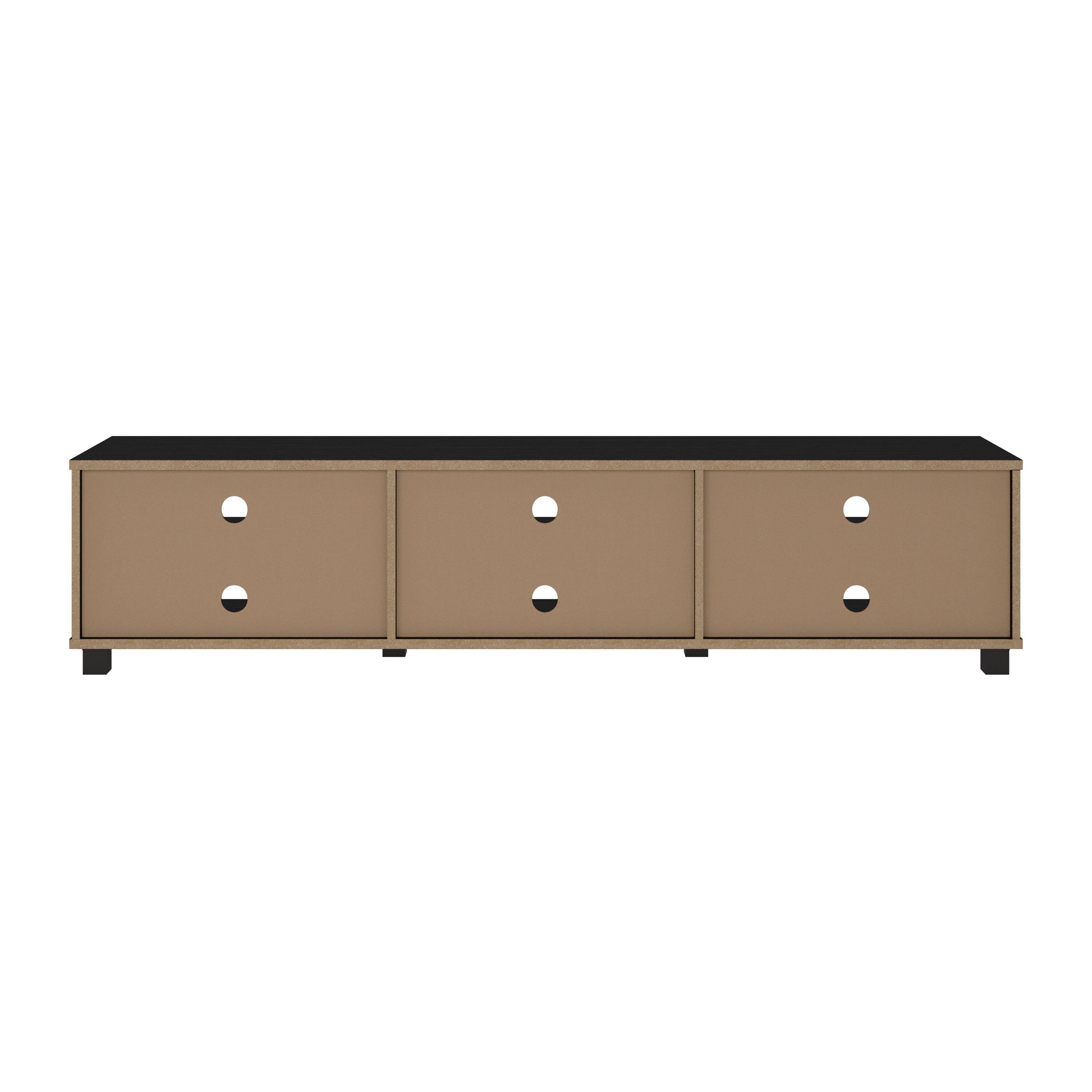 Alt View 1. CorLiving - Hollywood Collection TV Stand with Open Cabinets for Most TVs up to 85" - Black.