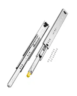 VEVOR - Set of 2 Drawer Rails, Sizes Ranging from 16 to 60 inches, 250 lbs Weight Limit, Lockable Drawer Rails - Silver