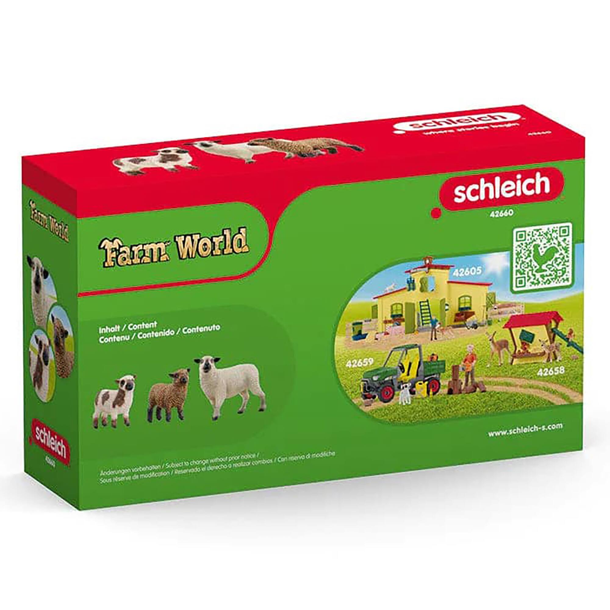 schleich 42660 42605  
Farm World  
Inhalt / Content / Contenuto / Contenu / Contenido  
42659 42658  
Subject to change without notice / Sous réserve de modifications / Can modificar sin aviso / I derecho-s oskcsin  
www.schleich-s.com