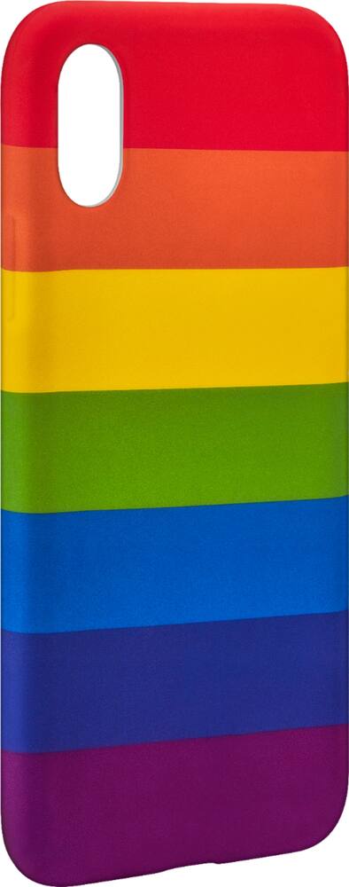 dynex - case for apple iphone x and xs - rainbow stripe dynex - case for apple iphone x and xs - rainbow stripe