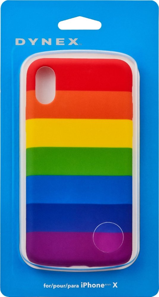 dynex - case for apple iphone x and xs - rainbow stripe