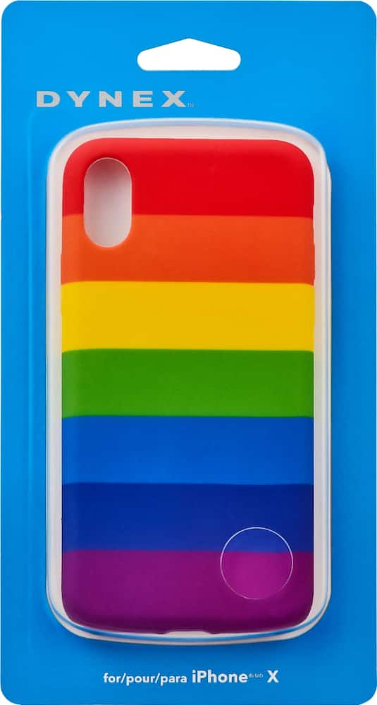 dynex - case for apple iphone x and xs - rainbow stripe dynex - case for apple iphone x and xs - rainbow stripe