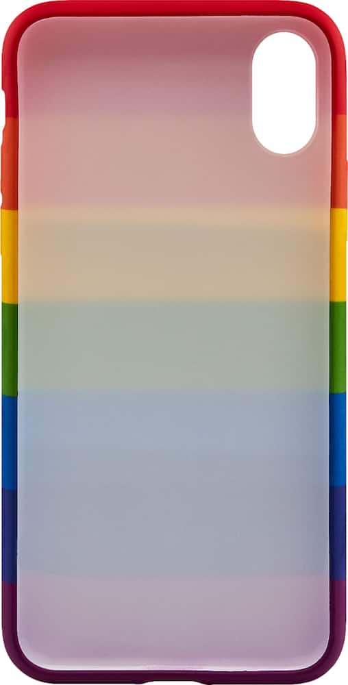 dynex - case for apple iphone x and xs - rainbow stripe dynex - case for apple iphone x and xs - rainbow stripe