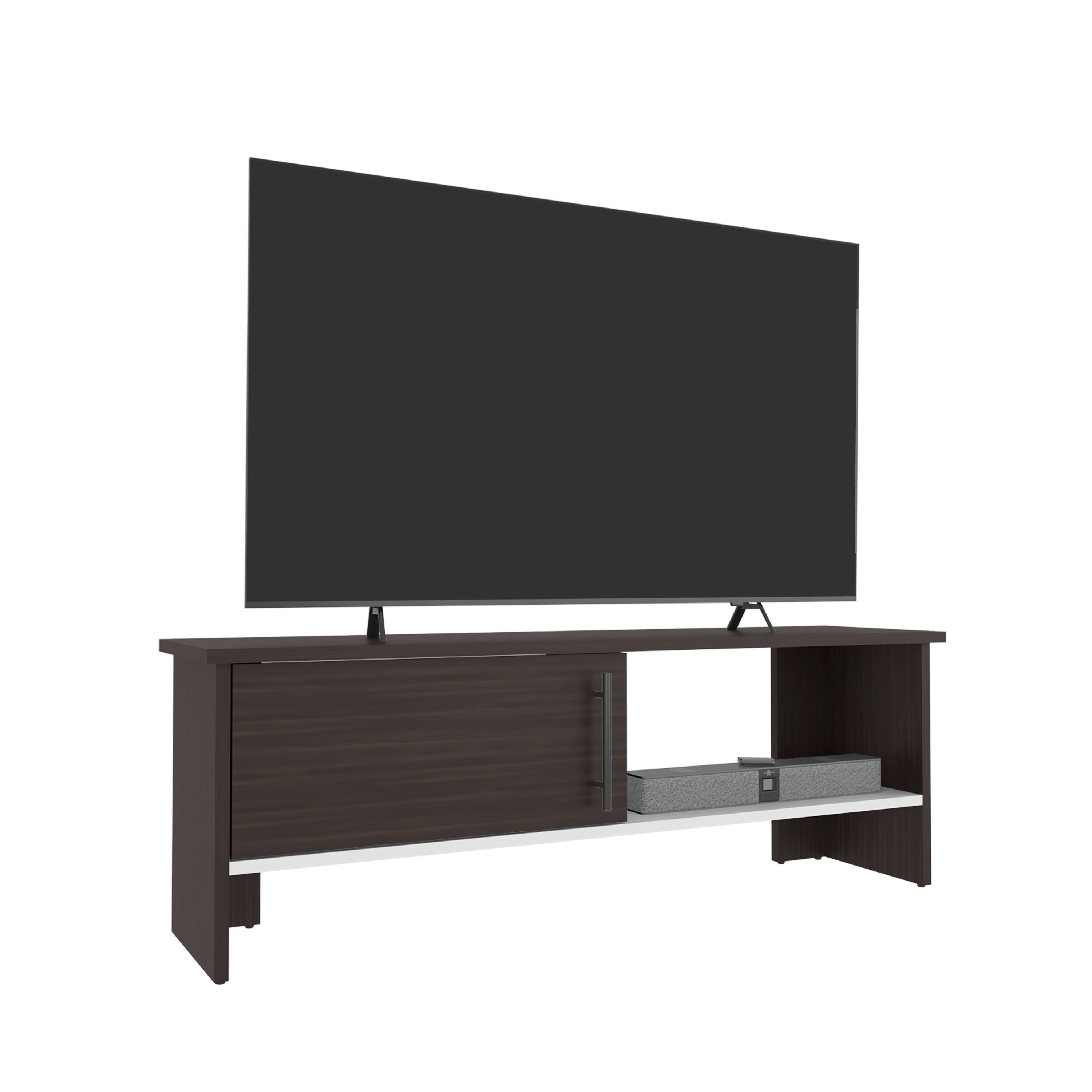 Alt View 2. Spaco - Spaco Modern TV Stand, Entertainment Center Media Console for 50 Inch TVs, 1 Door Cabinet with Open Shelf,Compact Design - Dark Oak.