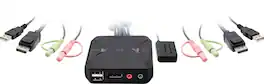 IOGEAR - 2-Port USB DisplayPort Cable KVM Switch - Black