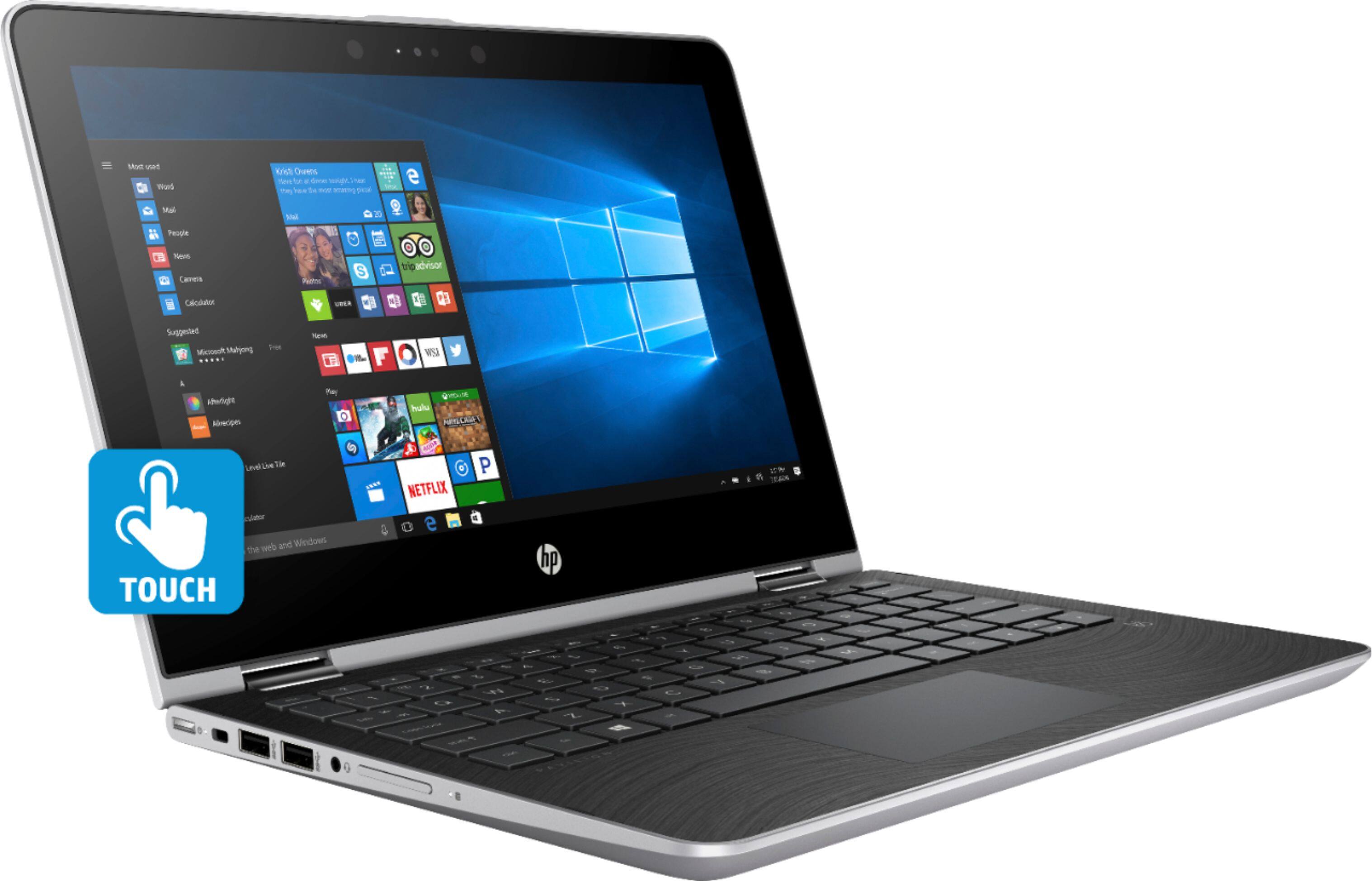Alt View 12. HP - Pavilion x360 2-in-1 11.6" Touch-Screen Laptop - Intel Pentium - 4GB Memory - 500GB Hard Drive - HP Finish In Natural Silver.