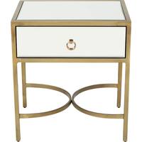 Noble House - Dockton Mirrored Side Table - Gold - Front_Zoom