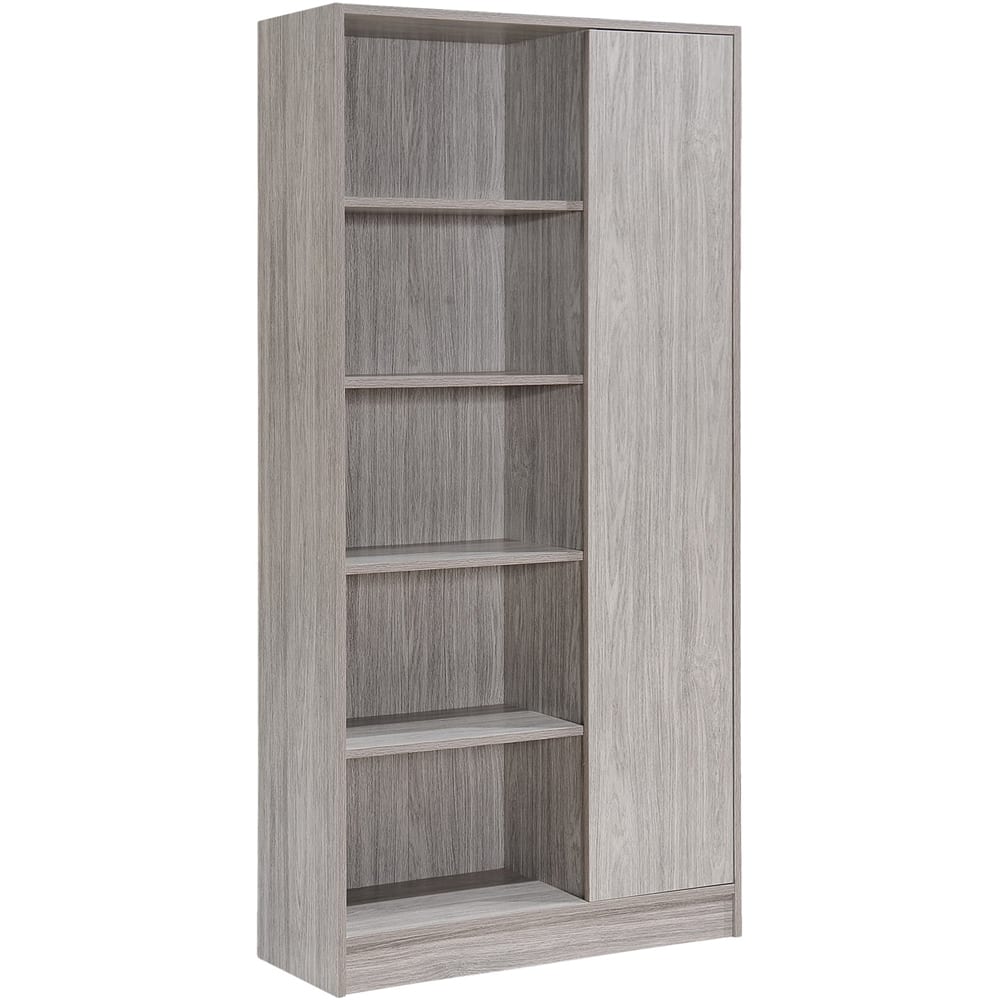 Left View: Noble House - Albany Book Shelf - Gray Oak