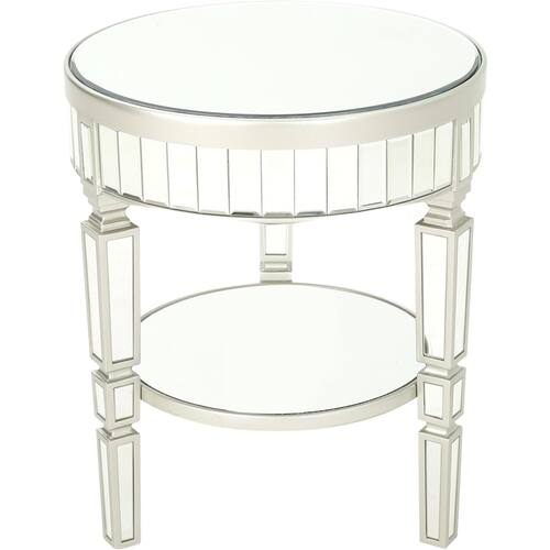 Noble House - Bluffton Mirrored Accent Table - Champagne Silver