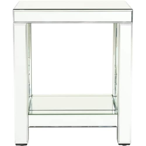 Noble House - Kenora Mirrored End Table - Silver