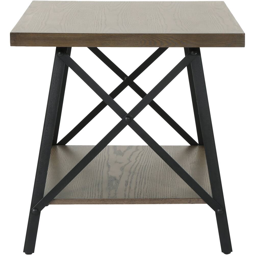 Angle View: Noble House - Stanton End Table - Rustic Wood