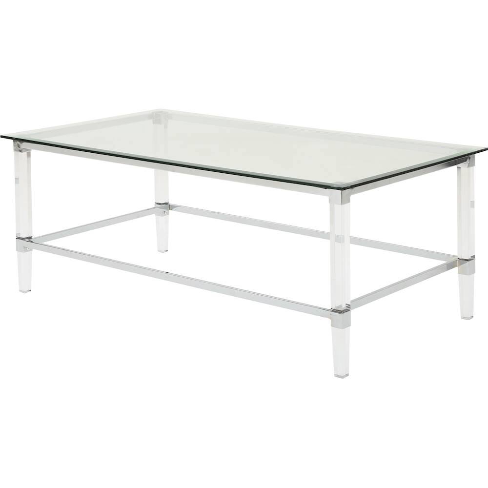 Left View: Noble House - Clayton Tempered Glass Coffee Table - Clear