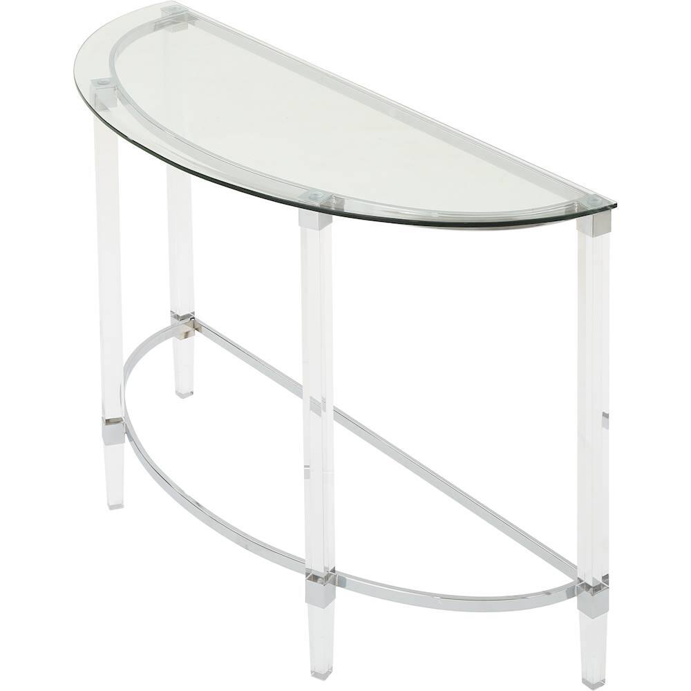 Left View: Noble House - Cordova Tempered Glass Console Table - Clear