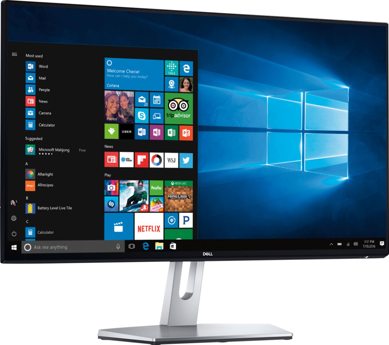 Angle View: Dell - S2419NX 24" IPS LED FHD Monitor (HDMI) - Black/Silver