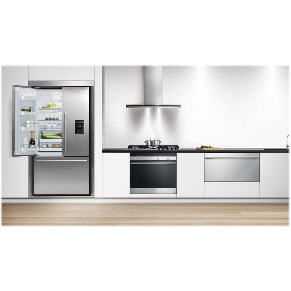 Alt View 12. Fisher & Paykel - 16.9 Cu. Ft. French Door Refrigerator - Stainless Steel.