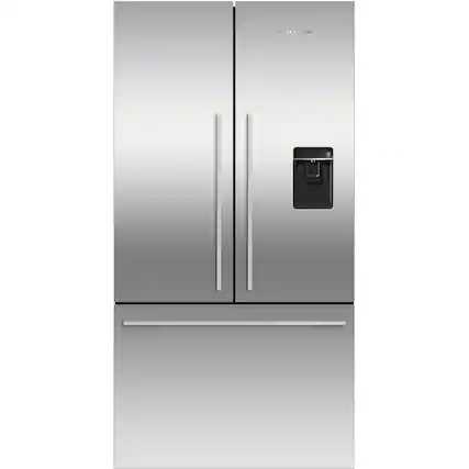 Front. Fisher & Paykel - 20.1 Cu. Ft. French Door Refrigerator - Stainless Steel.