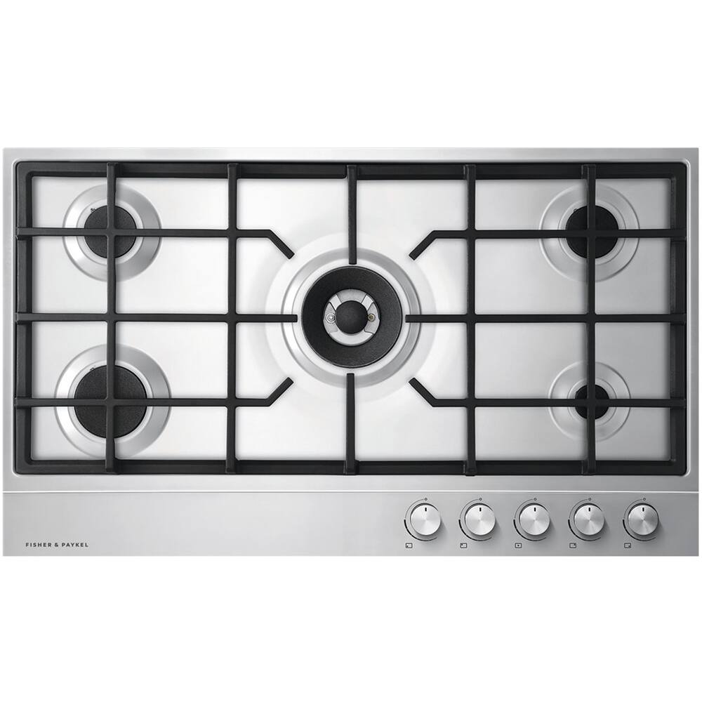 Front. Fisher & Paykel - 35.4" Gas Cooktop - Stainless Steel With Polished Strip.
