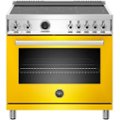 Front Zoom. Bertazzoni - 5.7 Cu. Ft. Self-Cleaning Freestanding Electric Induction Convection Range - Glossy Yellow.