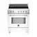 Front. Bertazzoni - 3.4 Cu. Ft. Self-Cleaning Freestanding Electric Induction Convection Range - White.
