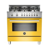 Bertazzoni - 4 Cu. Ft. Self-Cleaning Freestanding Dual Fuel Convection Range - Silver - Front_Zoom