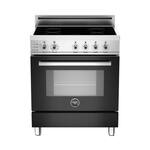 Bertazzoni - 3.4 Cu. Ft. Self-Cleaning Freestanding Electric Induction Convection Range - Black - Front_Standard