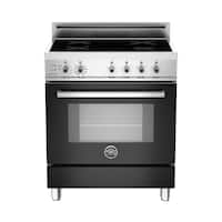 Bertazzoni - 3.4 Cu. Ft. Self-Cleaning Freestanding Electric Induction Convection Range - Black - Front_Zoom