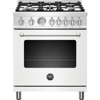 Bertazzoni - 4.7 Cu. Ft. Freestanding Dual Fuel Convection Range - White Matt - Front_Zoom