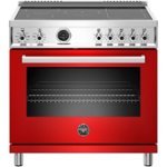 Front. Bertazzoni - 5.7 Cu. Ft. Self-Cleaning Freestanding Electric Induction Convection Range - Glossy Red.