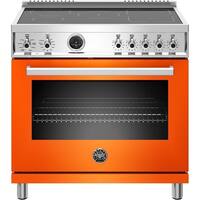 Bertazzoni - 5.7 Cu. Ft. Self-Cleaning Freestanding Electric Induction Convection Range - Arancio Glossy - Front_Zoom