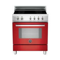 Bertazzoni - 3.4 Cu. Ft. Self-Cleaning Freestanding Electric Induction Convection Range - Red - Front_Zoom