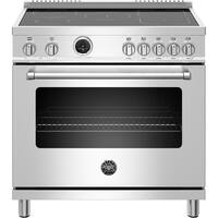 Bertazzoni - 5.7 Cu. Ft. Self-Cleaning Freestanding Electric Induction Convection Range - Stainless steel - Front_Zoom