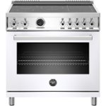 Front. Bertazzoni - 5.7 Cu. Ft. Self-Cleaning Freestanding Electric Induction Convection Range - White.