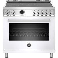 Bertazzoni - 5.7 Cu. Ft. Self-Cleaning Freestanding Electric Induction Convection Range - White - Front_Zoom