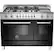Front. Bertazzoni - Self-Cleaning Freestanding Double Oven Dual Fuel Convection Range - Black.