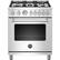 Front. Bertazzoni - 4.7 Cu. Ft. Freestanding Dual Fuel Convection Range - Stainless Steel.