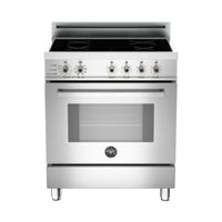 Bertazzoni - 3.4 Cu. Ft. Self-Cleaning Freestanding Electric Induction Convection Range - Stainless steel - Front_Zoom