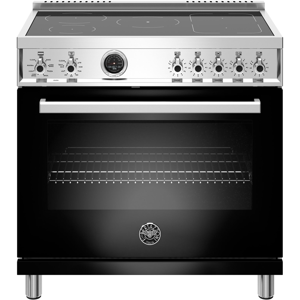 Bertazzoni – 5.7 Cu. Ft. Self-Cleaning Freestanding Electric Induction Convection Range – Black