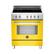 Front. Bertazzoni - 3.4 Cu. Ft. Self-Cleaning Freestanding Electric Induction Convection Range - Yellow.
