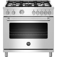 Bertazzoni - 5.9 Cu. Ft. Freestanding Dual Fuel Convection Range - Stainless steel - Front_Zoom