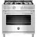 Front. Bertazzoni - 5.9 Cu. Ft. Freestanding Dual Fuel Convection Range - Stainless Steel.