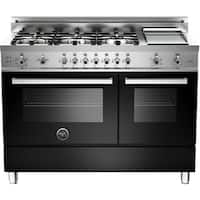 Bertazzoni - Freestanding Double Oven Gas Convection Range - Black - Front_Standard