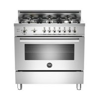 Bertazzoni - 4.4 Cu. Ft. Freestanding Gas Convection Range - Stainless Steel - Front_Zoom