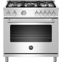 Bertazzoni - 5.9 Cu. Ft. Freestanding Gas Convection Range - Stainless steel - Front_Zoom