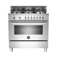Bertazzoni - 4.4 Cu. Ft. Freestanding Gas Convection Range - Stainless steel - Front_Zoom