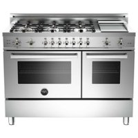 Bertazzoni - Freestanding Double Oven Gas Convection Range - Stainless steel - Front_Zoom