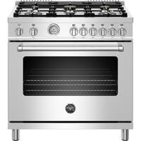 Bertazzoni - 5.9 Cu. Ft. Freestanding Gas Convection Range - Stainless steel - Front_Zoom