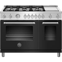 Bertazzoni - Freestanding Double Oven Gas Convection Range - Matt Black - Front_Zoom
