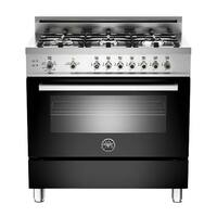 Bertazzoni - 4.4 Cu. Ft. Freestanding Gas Convection Range - Black - Front_Standard