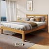 Front. Bestier - Solid Wood Farmhouse Platform Bed Frame with Headboard, No Box Spring Needed, 6.5" Under Bed Storage & Quiet Design - Pine Natural.