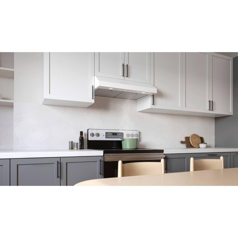 Alt View 14. Broan - Glacier 36-Inch 350 MAX Blower CFM 1.5 Sones White Range Hood - White.